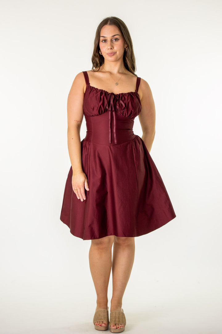 Layla Plum Dress - Sateen