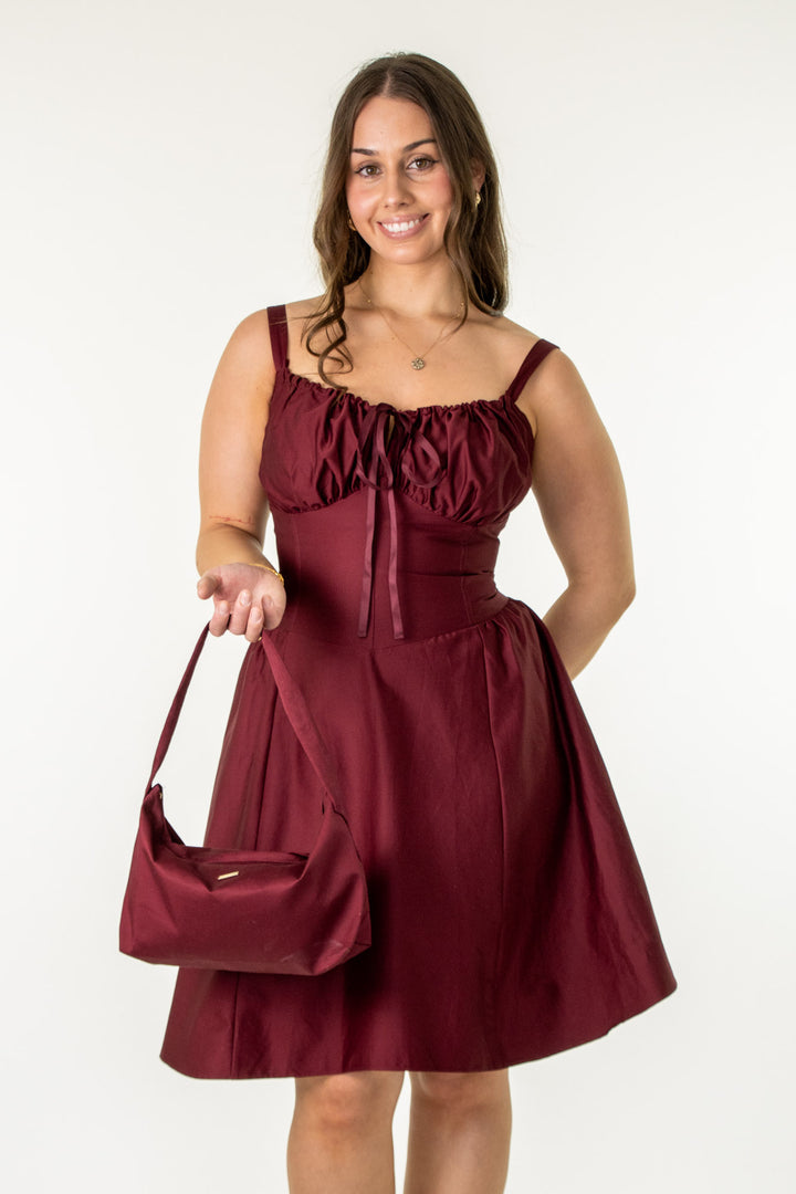 Layla Plum Dress - Sateen