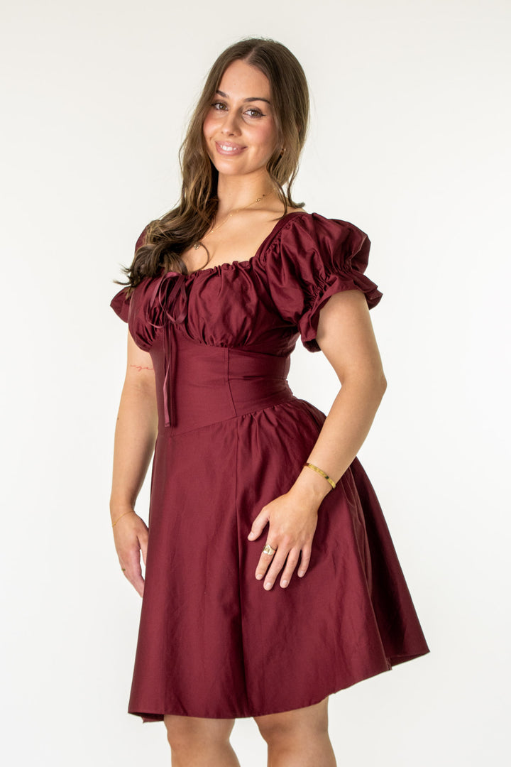 Layla Plum Dress - Sateen