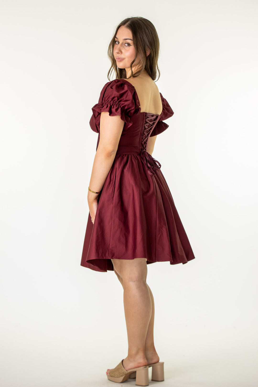 Layla Plum Dress - Sateen