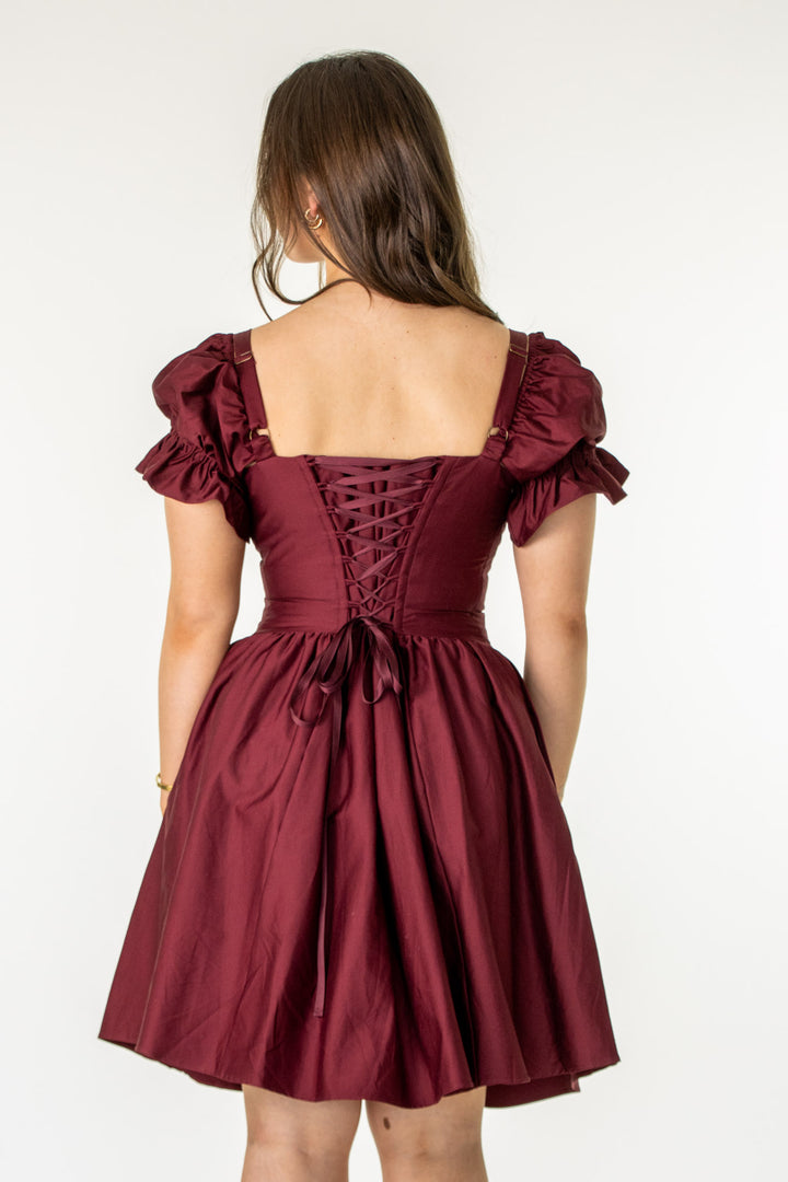 Layla Plum Dress - Sateen