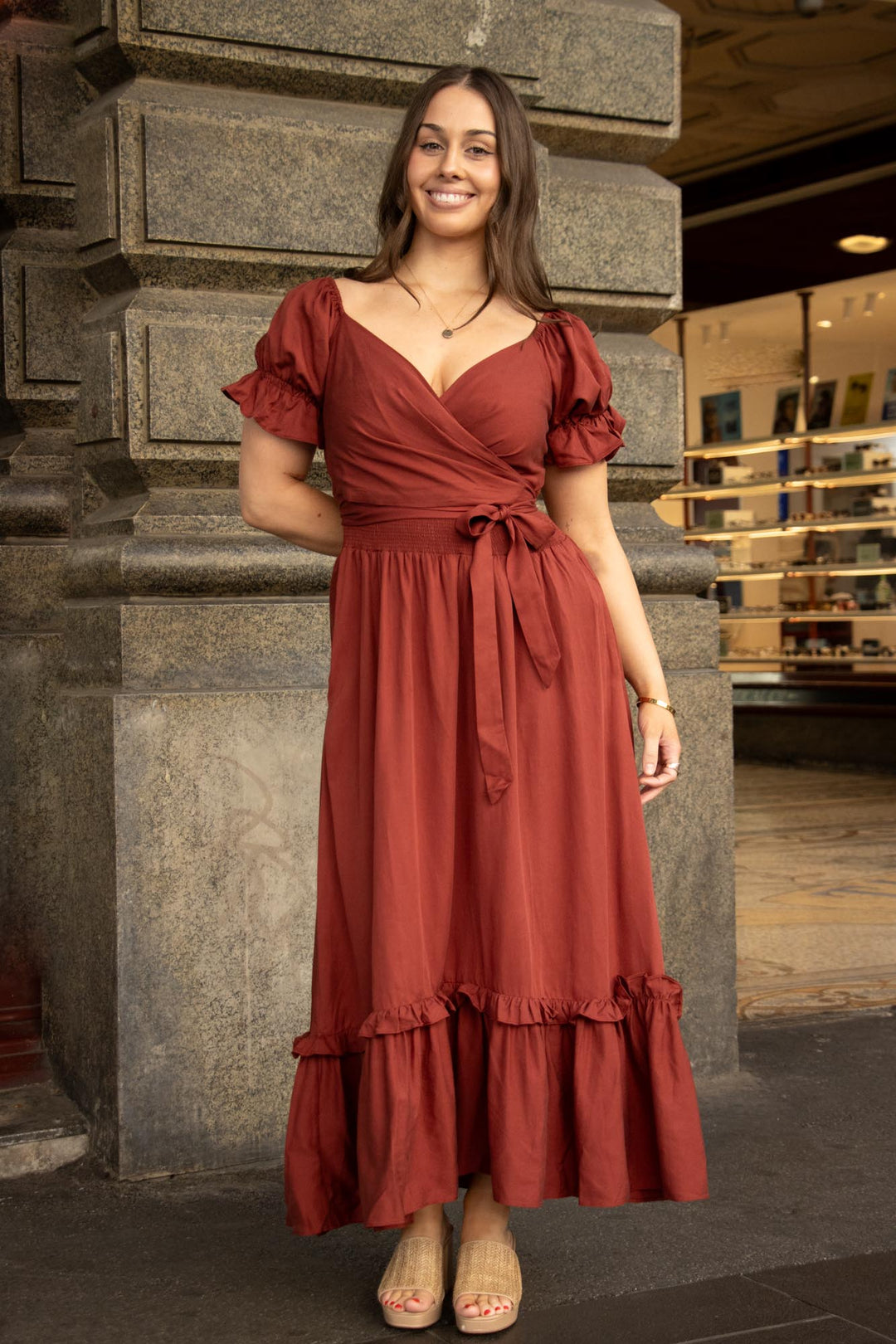 Marianne Wine Dress - Tencel