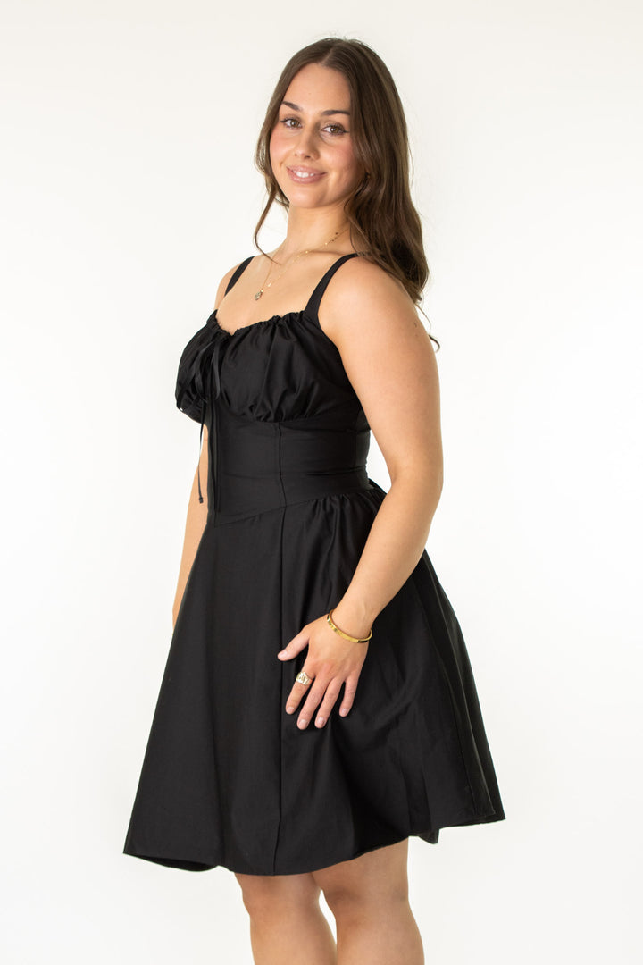 Layla Black Dress - Sateen