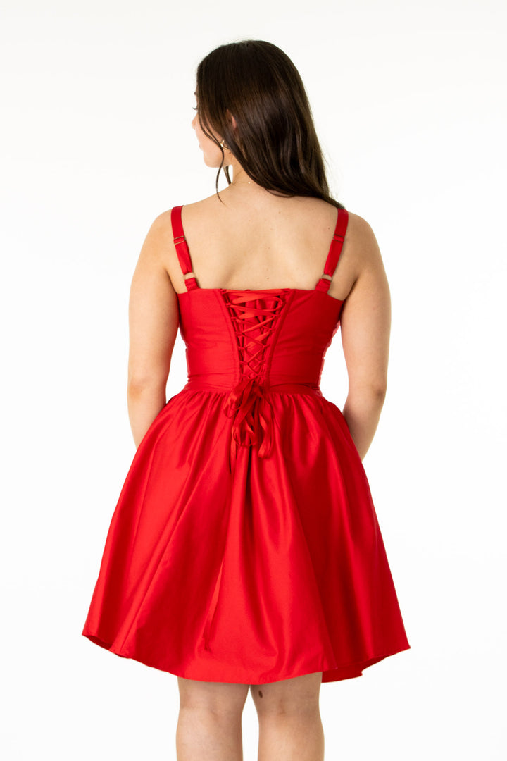 Layla Red Dress - Sateen