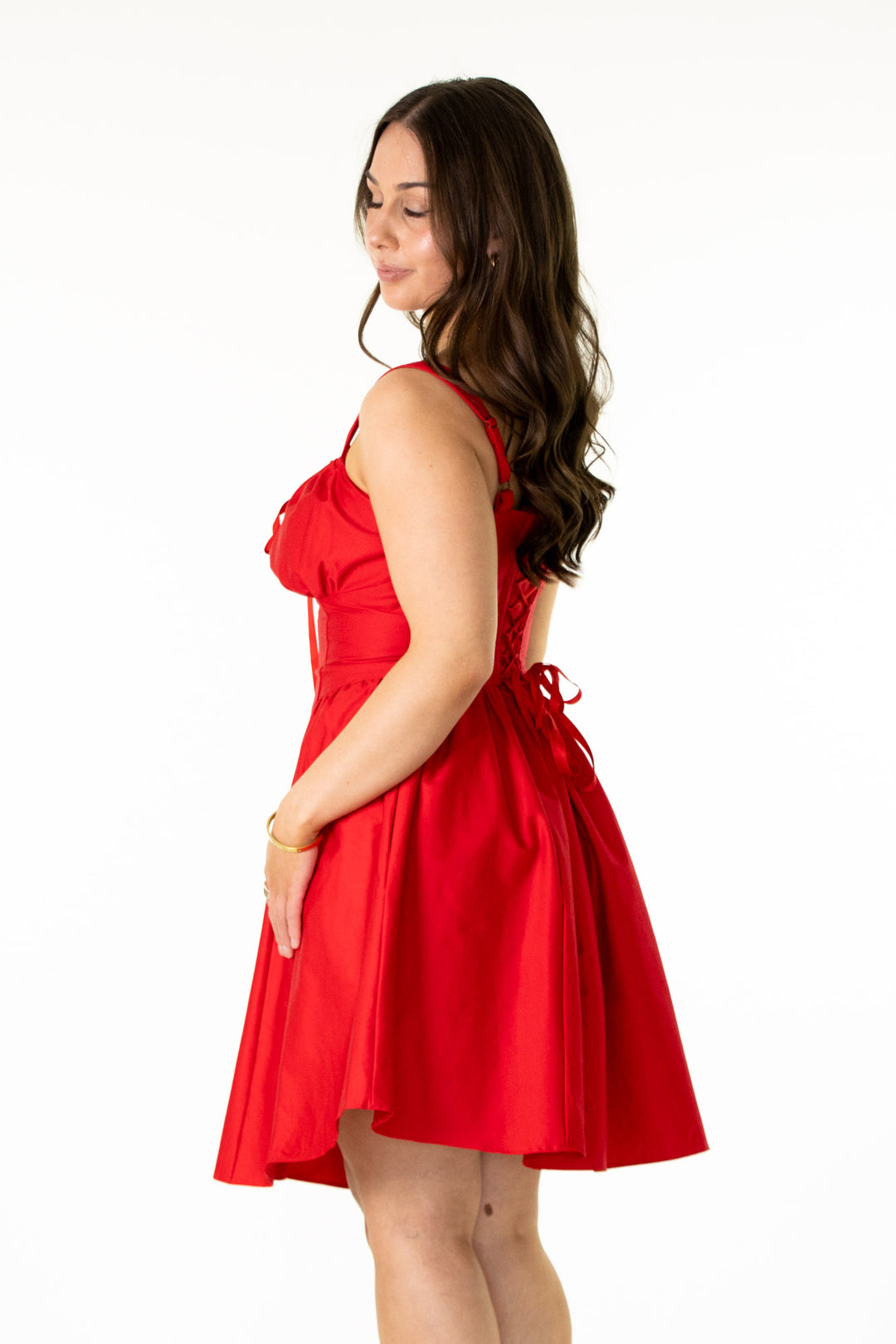 Layla Red Dress - Sateen