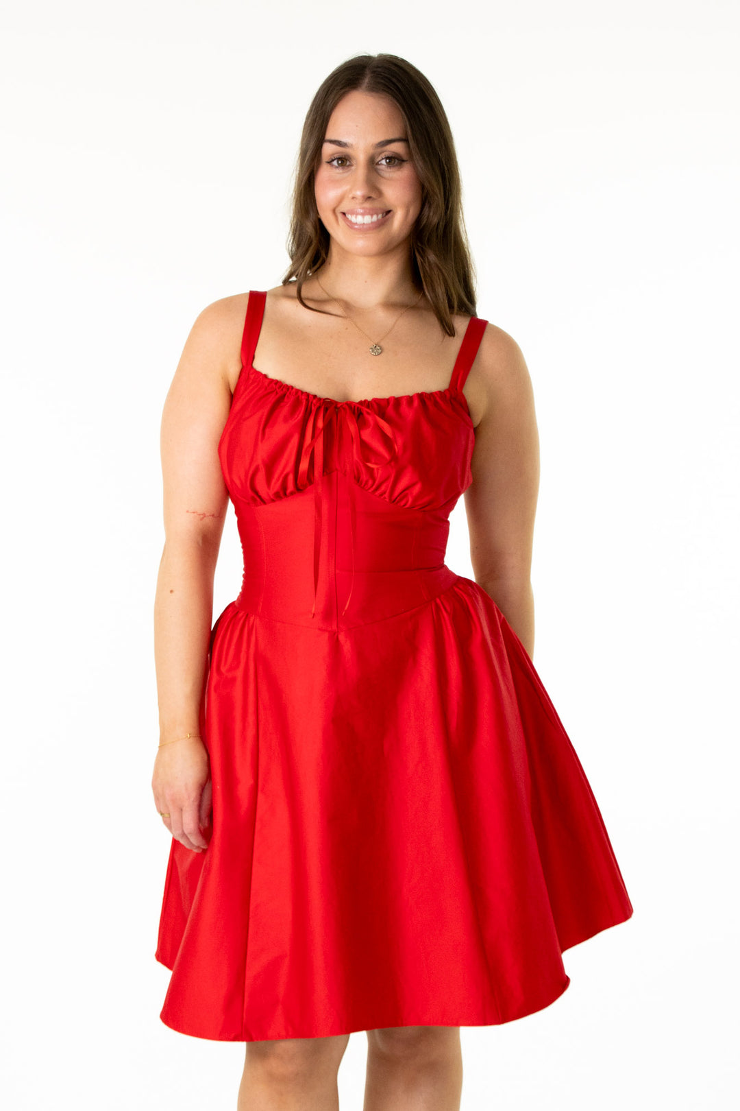 Layla Red Dress - Sateen