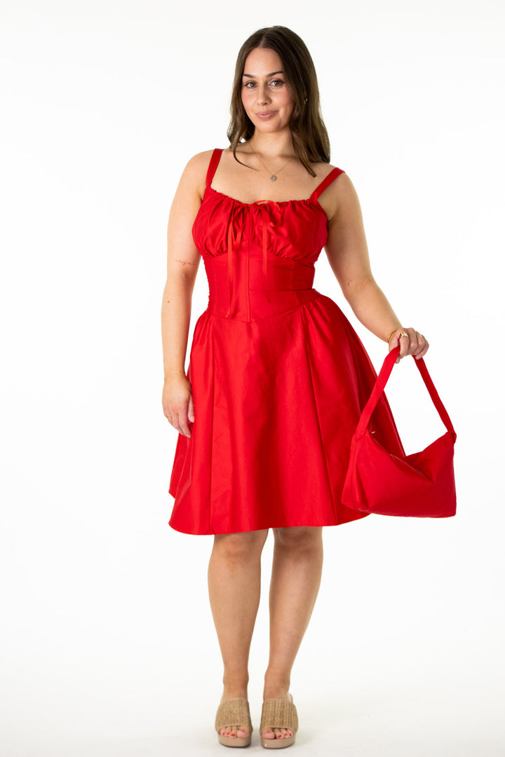 Layla Red Dress - Sateen