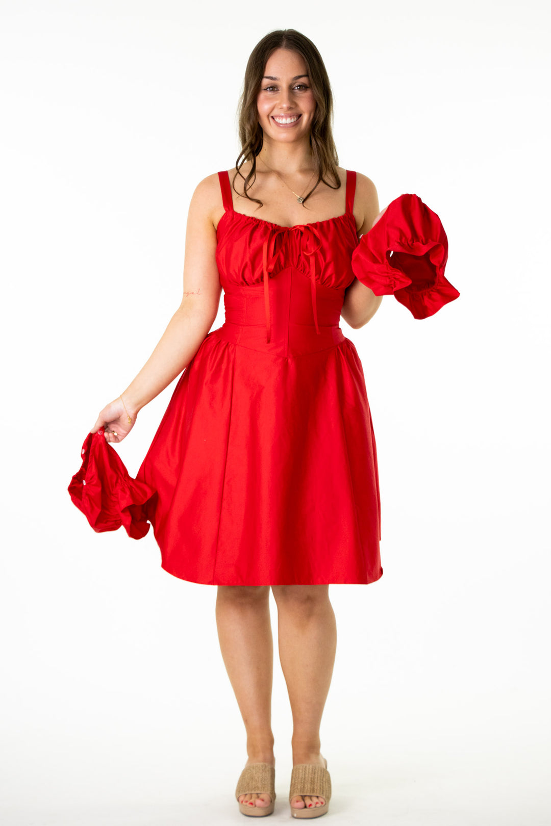 Layla Red Dress - Sateen