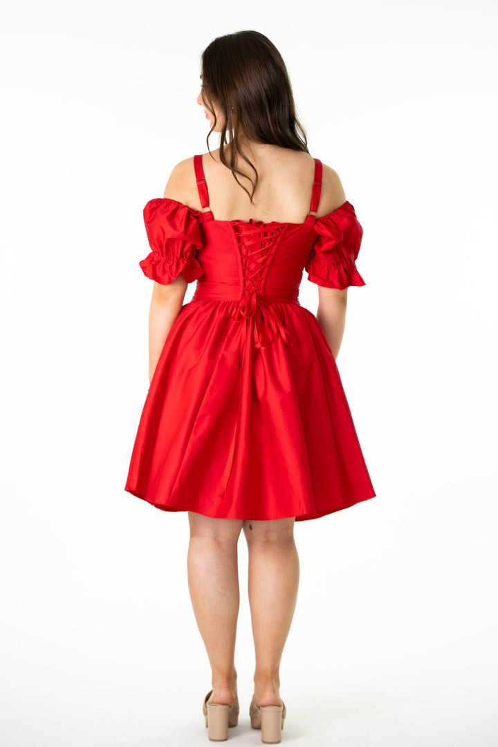 Layla Red Dress - Sateen