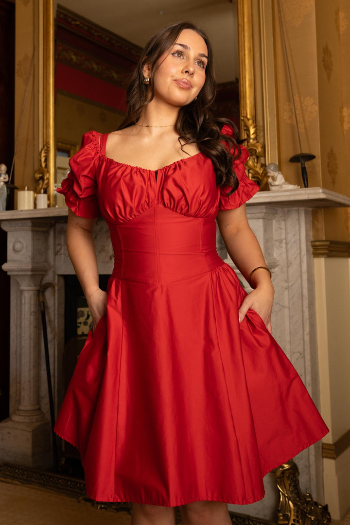 Layla Red Dress - Sateen