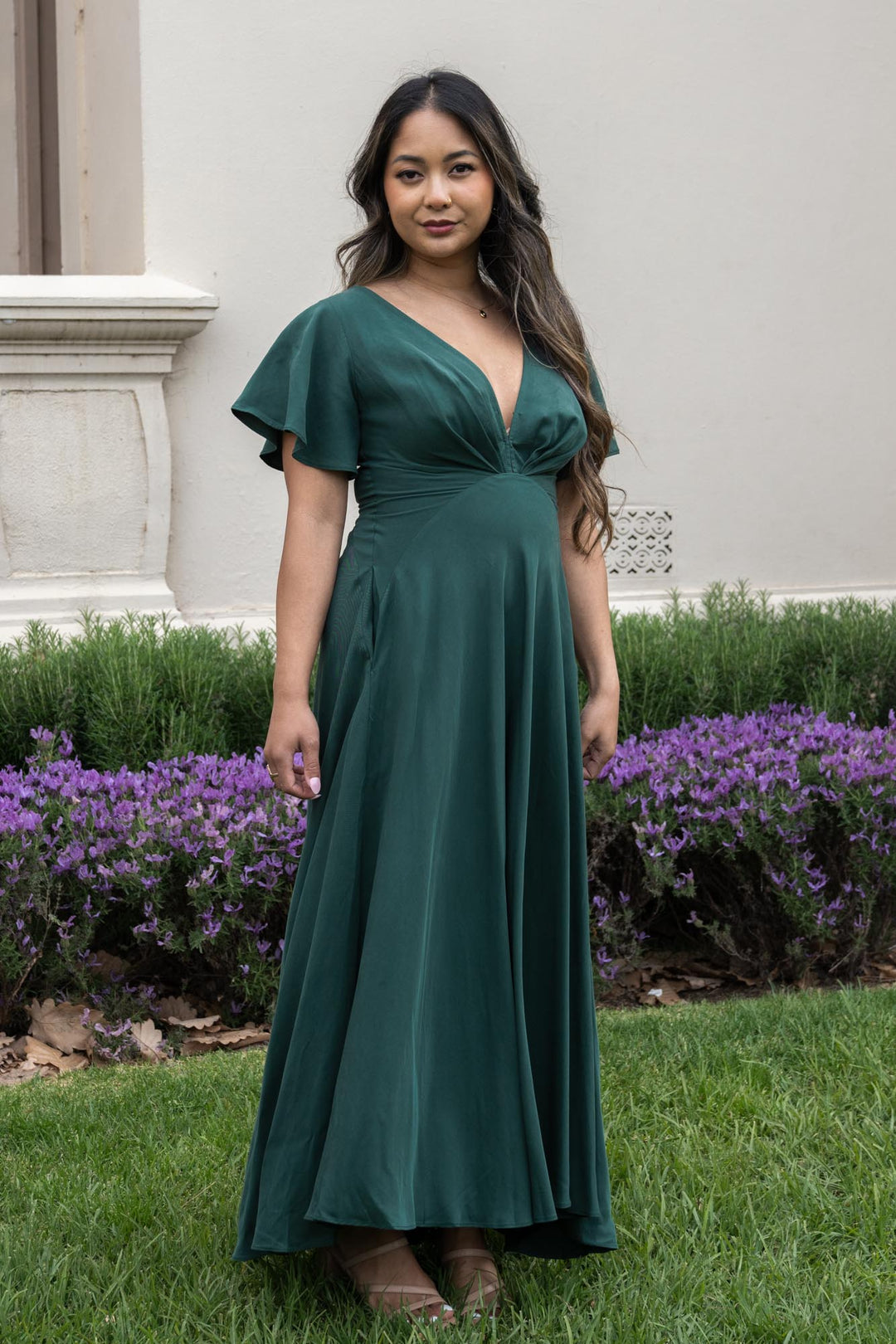 Adele Forest Green Dress - Tencel