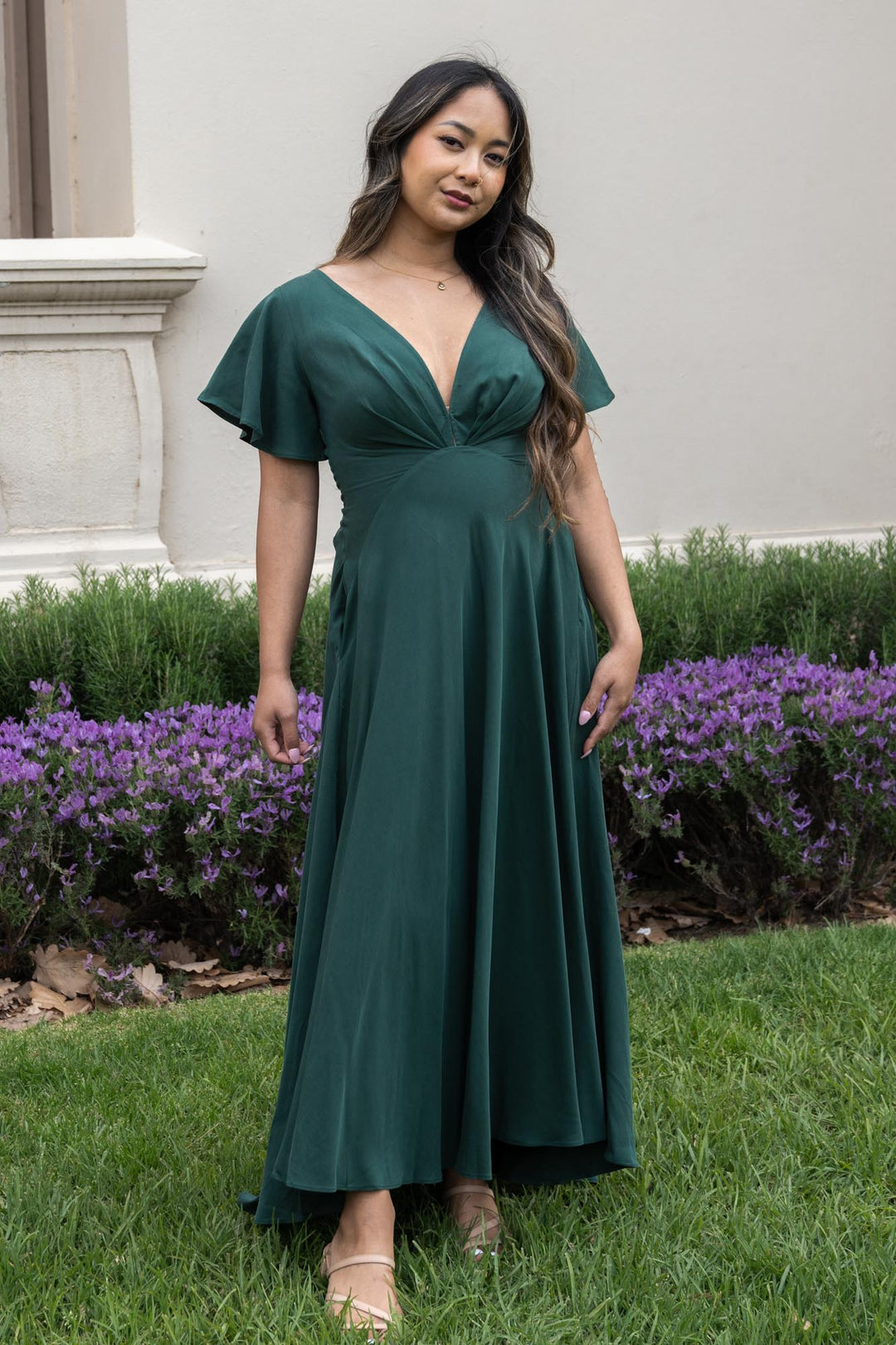 Adele Forest Green Dress - Tencel