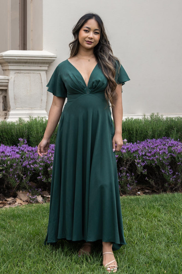 Adele Forest Green Dress - Tencel