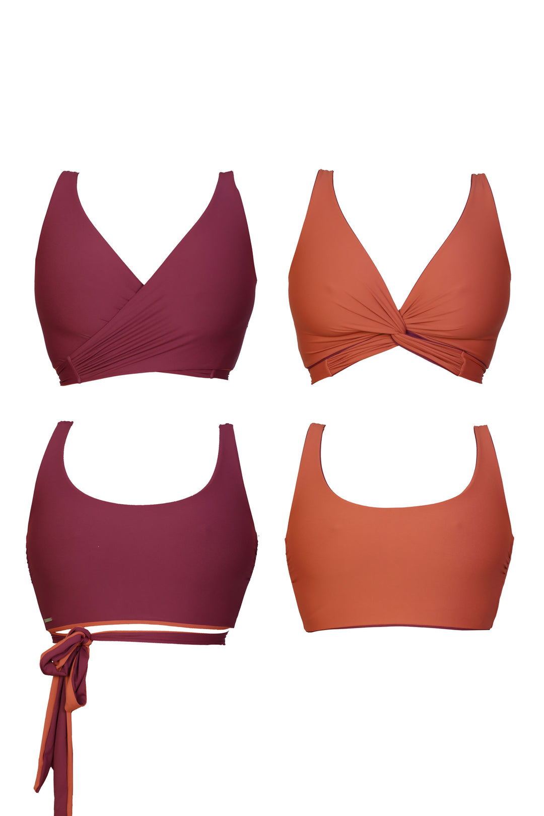 Lola Reversible Bikini Top - Plum / Burnt Sienna