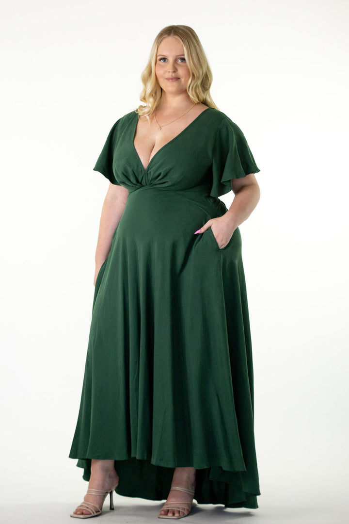 Adele Forest Green Dress - Tencel