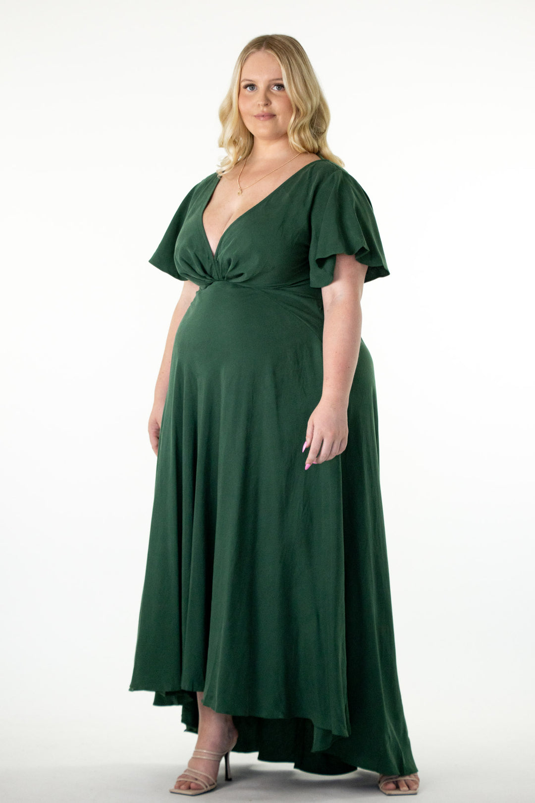 Adele Forest Green Dress - Tencel