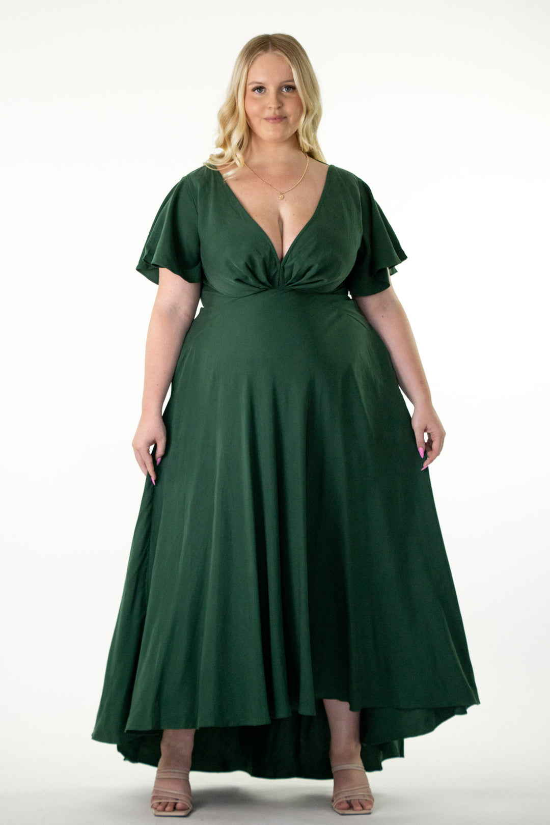 Adele Forest Green Dress - Tencel