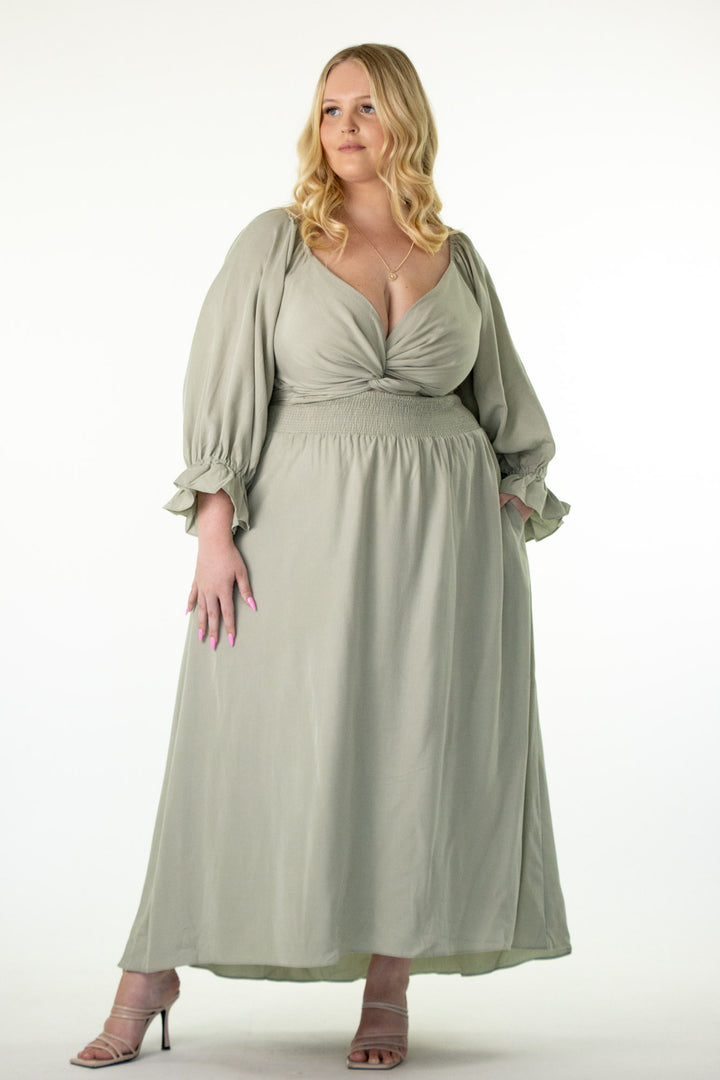 Charlotte Sage Green Dress - Tencel