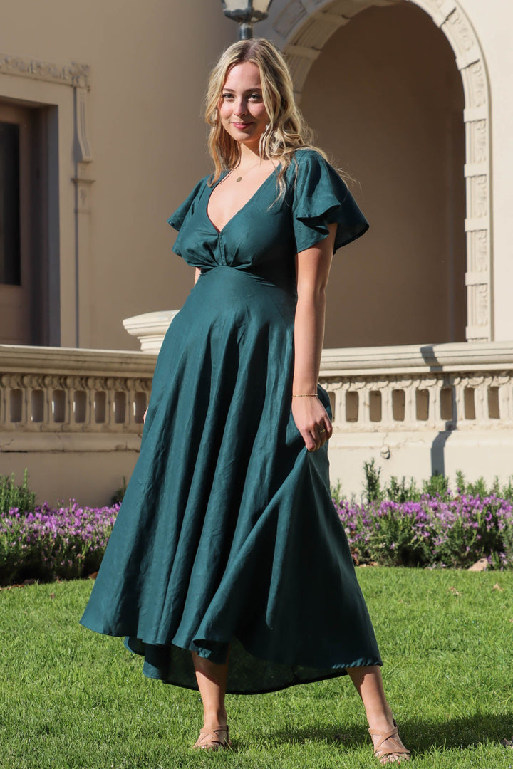 Adele Emerald Dress - Tencel