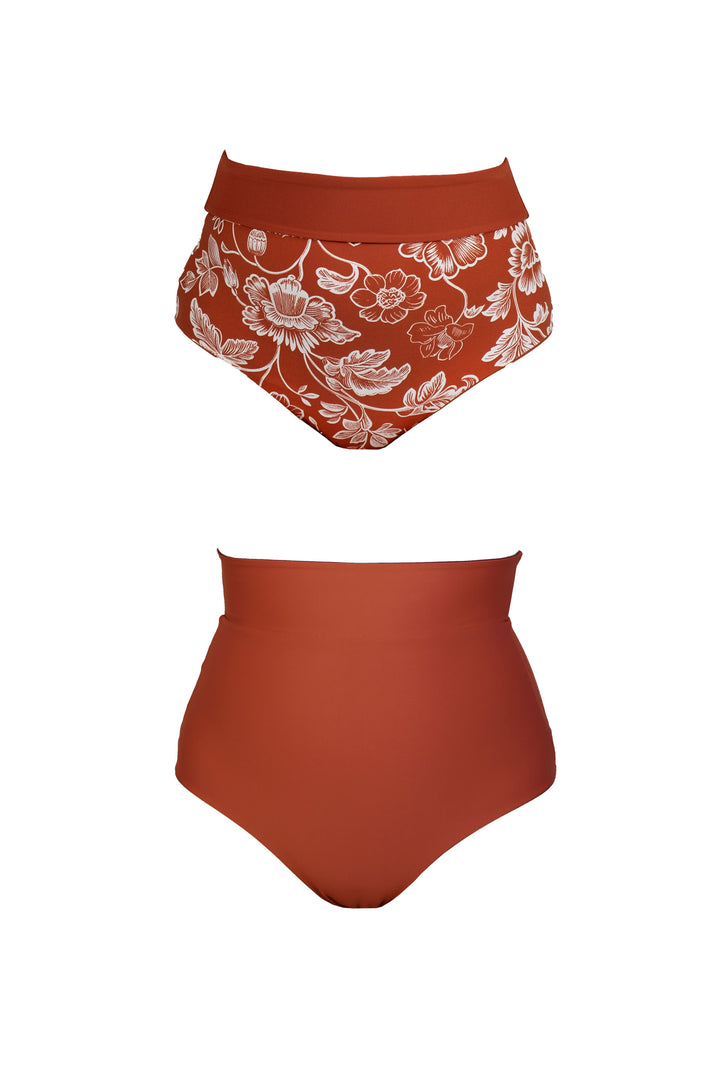 Tamara Reversible Bikini Bottom - Chintz / Burnt Sienna