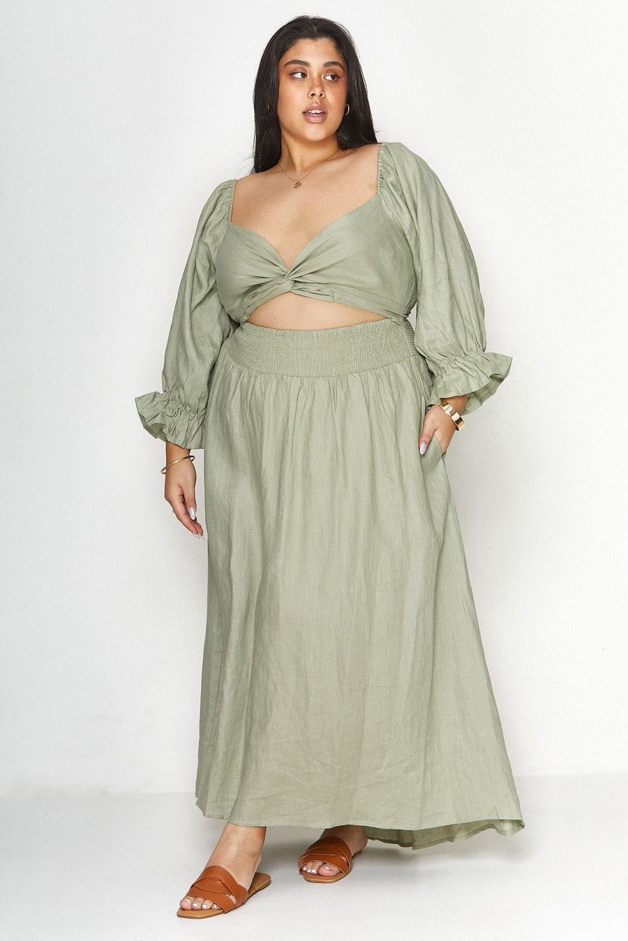 Charlotte Skirt in Sage - Plus Sizes only