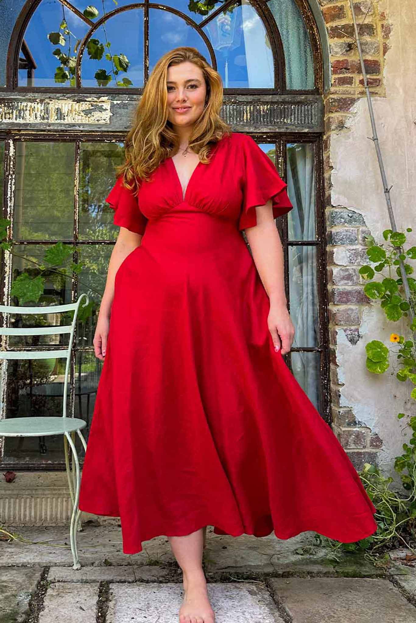 Lizzie Red Midi Dress | Mombasa Rose Boutique | Vintage Inspired